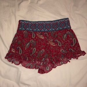 Aakaa Paisley Fabric Shorts